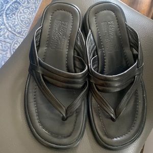 Salvatore Ferragamo Black Leather Thong Sandals Men’s 7.5 2E